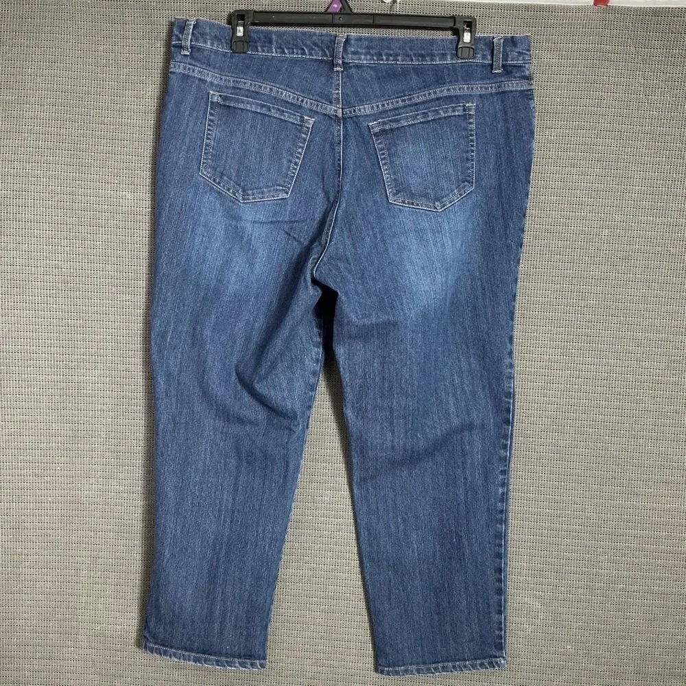 Gloria Vanderbilt Amanda Womens Size 18W Short Blue Tapered Leg Denim Jeans - Picture 2 of 9